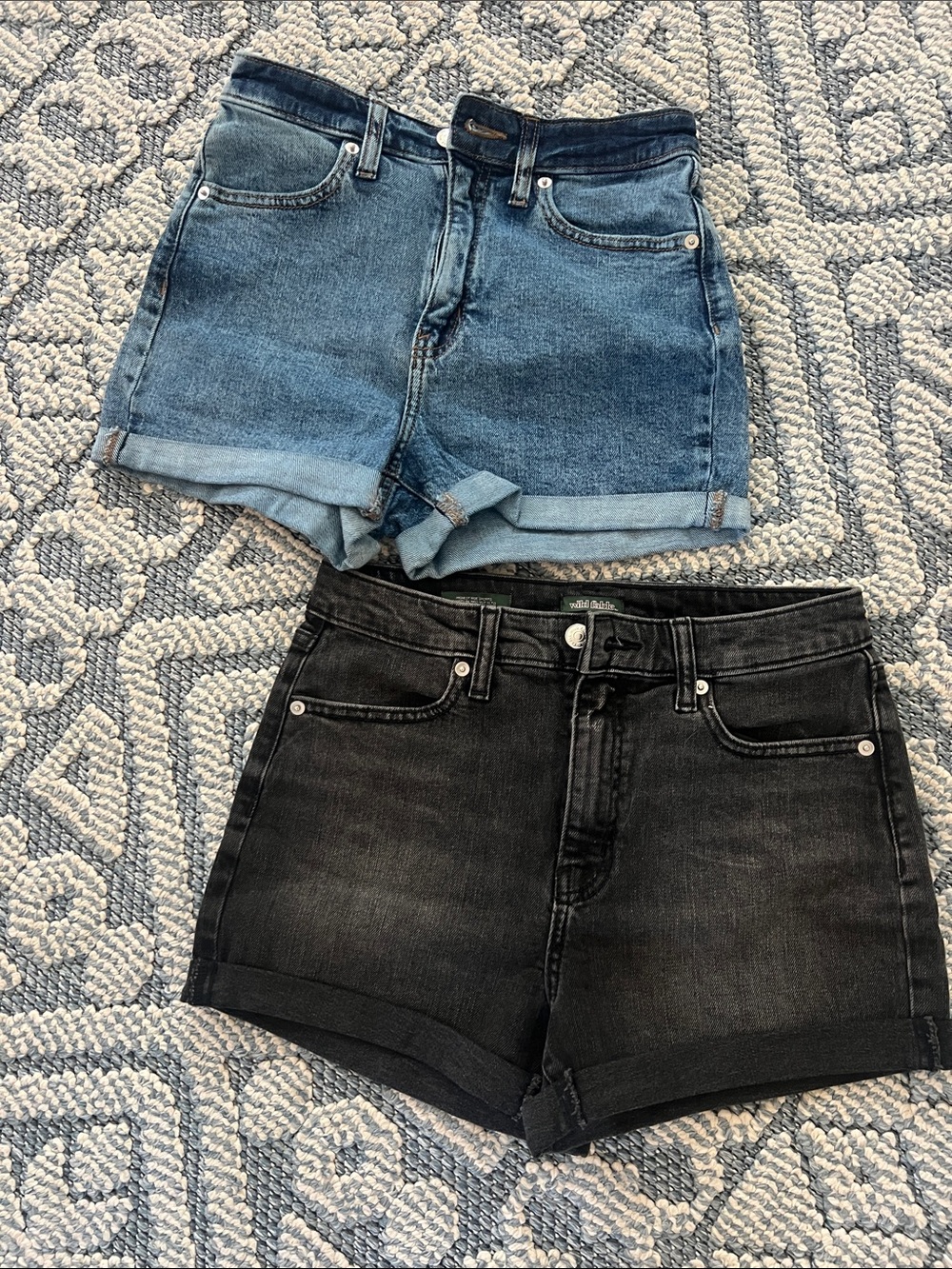 wild fable Blue and Black Denim Shorts Duo